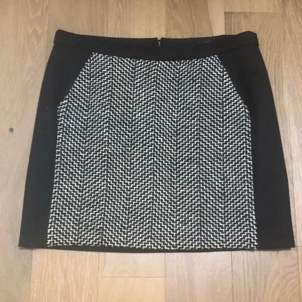 J Crew Mini Wool Herringbone Skirt